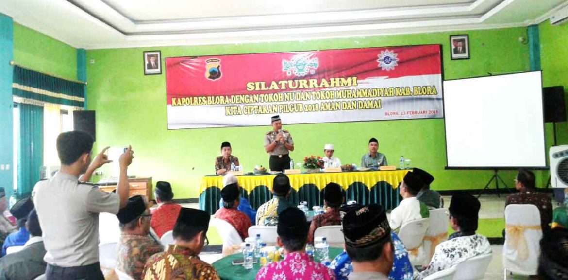 Ciptakan Pilgub 2018 Aman dan Damai, Polres Blora Gandeng NU Dan Muhammadiyah