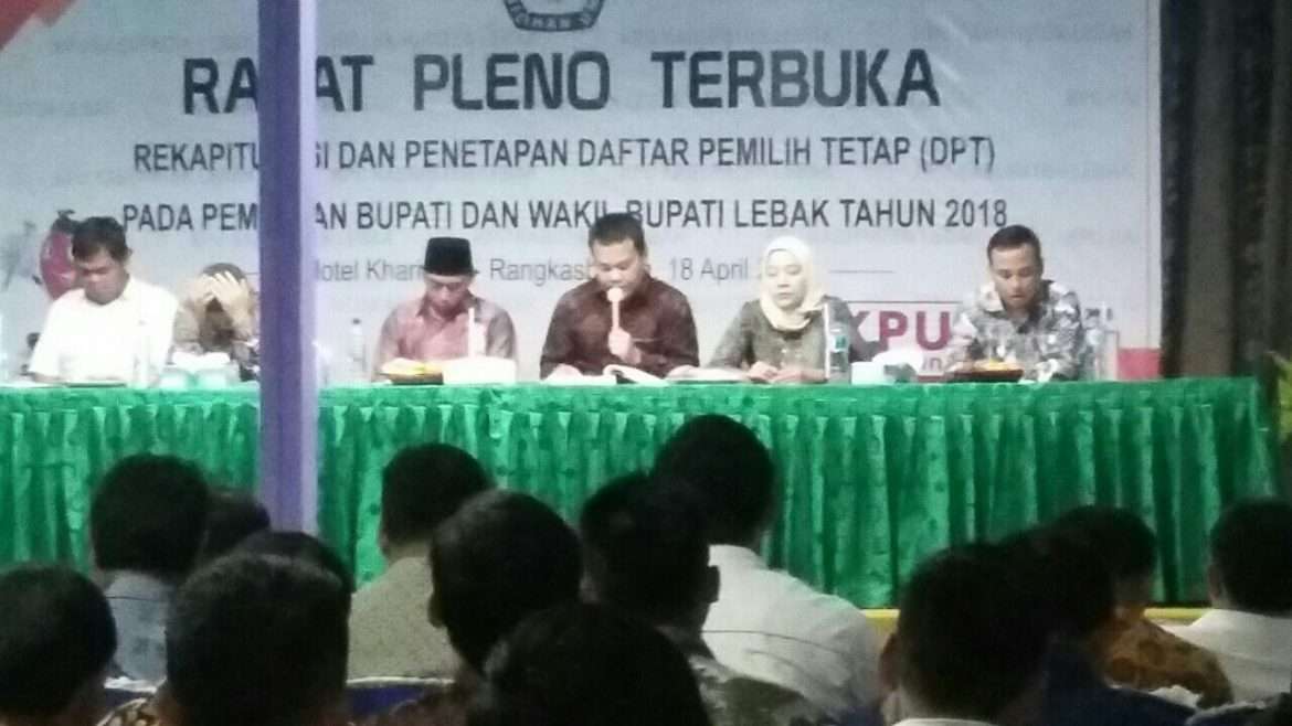 926.342 DPT Akan Ikuti Pesta Demokrasi Pilkada Lebak