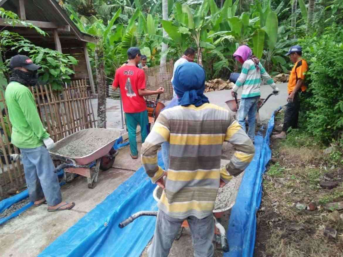 Desa pematang  Beton Jalan Dengan Padat Karya