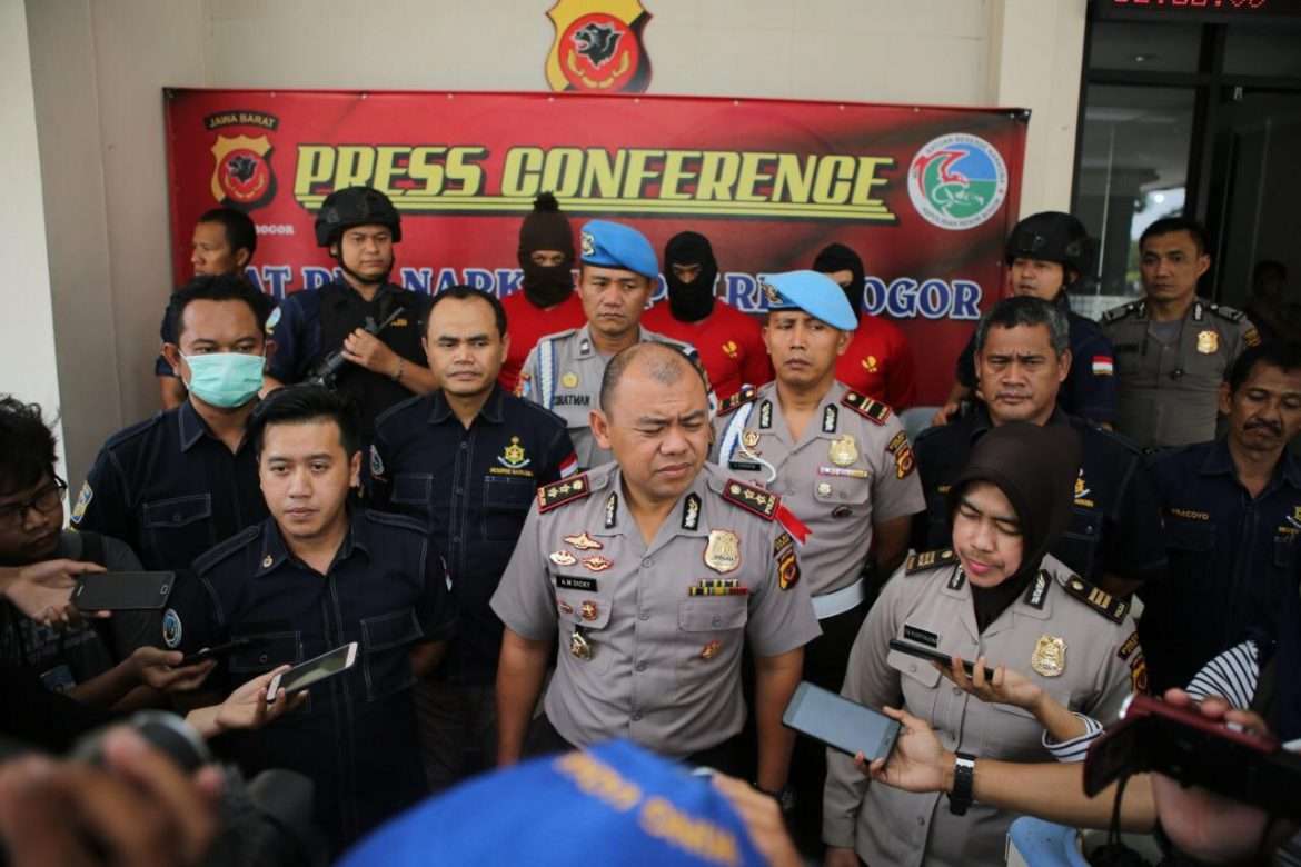 Polres Bogor Berhasil Ungkap Jaringan Narkotik Jenis Sabu 1.552,3 gram Jaringan Sumatera