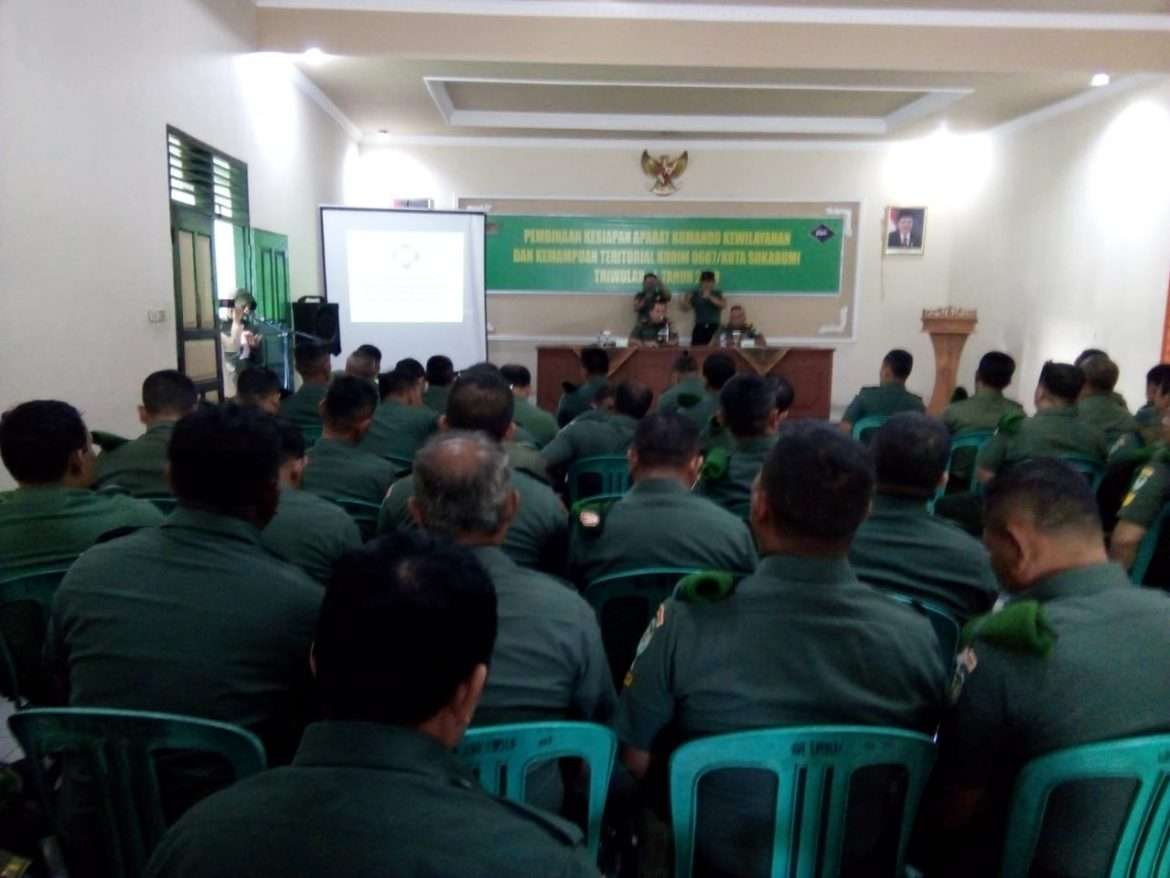 Kodim 0607 Kota Sukabumi Gelar Pembinaan Kesiapan Aparat Kemampuan Teritorial