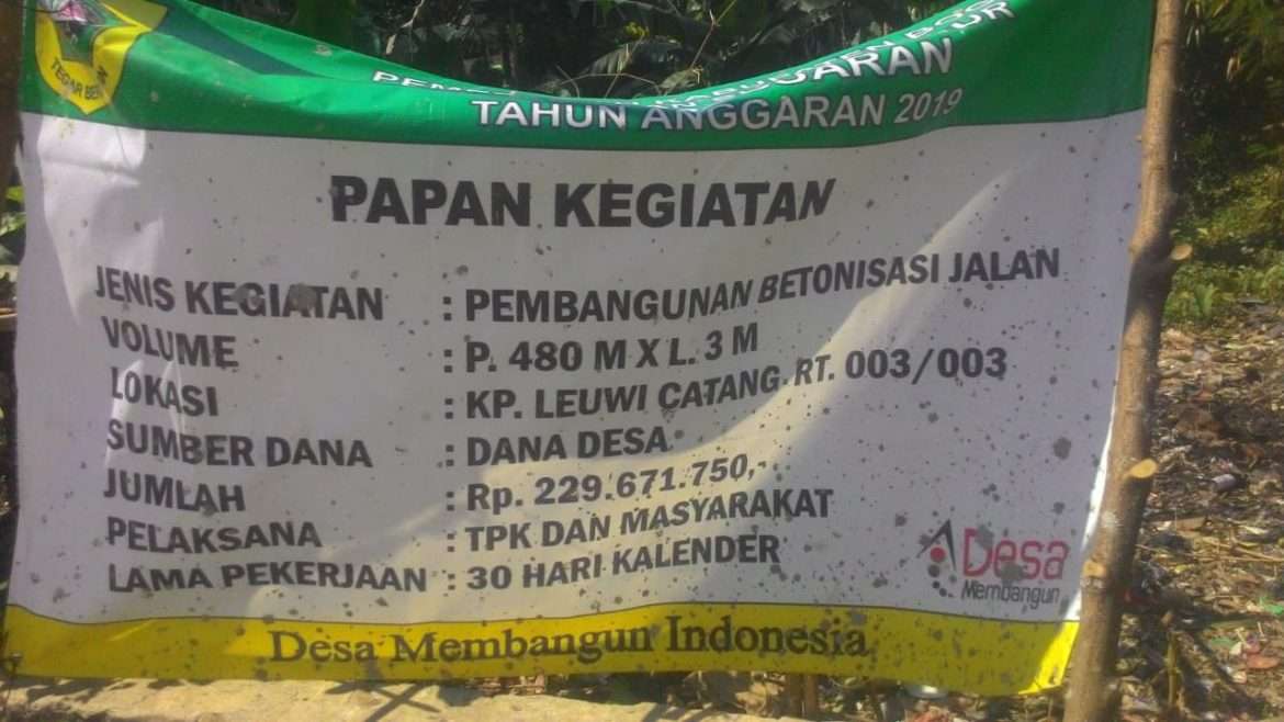 Pemdes Pabuaran Realisasikan Dana Desa Untuk Infrastruktur Jalan Desa