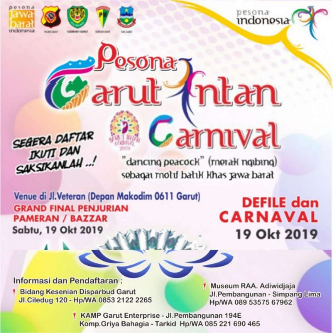 Merak Ngibing di Pesona Garut Intan Carnival (GIC) Tahun 2019 “Dancing Peacock”