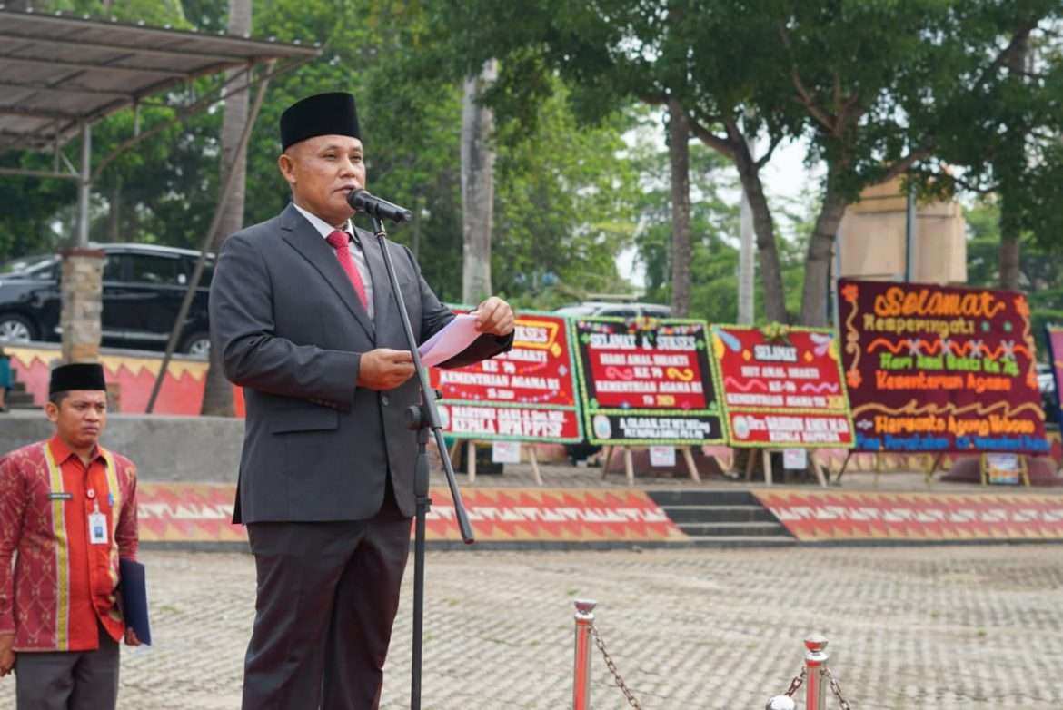 Pimpin Upacara di Hari Amal Bakti Ke -74, Ini Pesan Hi. Nanang Ermanto Kepada Kemenag Lamsel