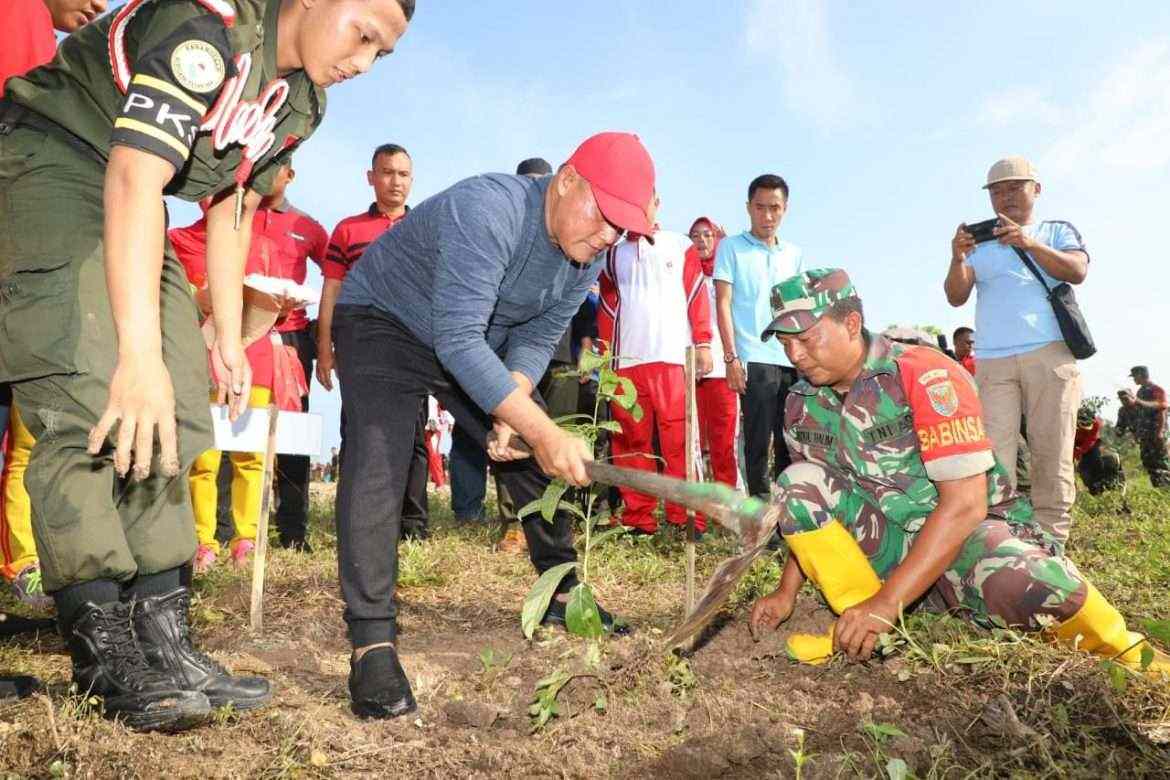 Go Green, Kodim 0421 Lampung Selatan, Tanam 4.000 Pohon di Ketapang