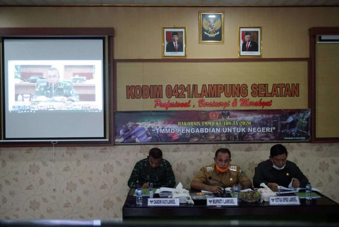 Nanang Ermanto Dan Forkopimda Lampung Selatan Ikuti Rakornis TMMD Ke-108