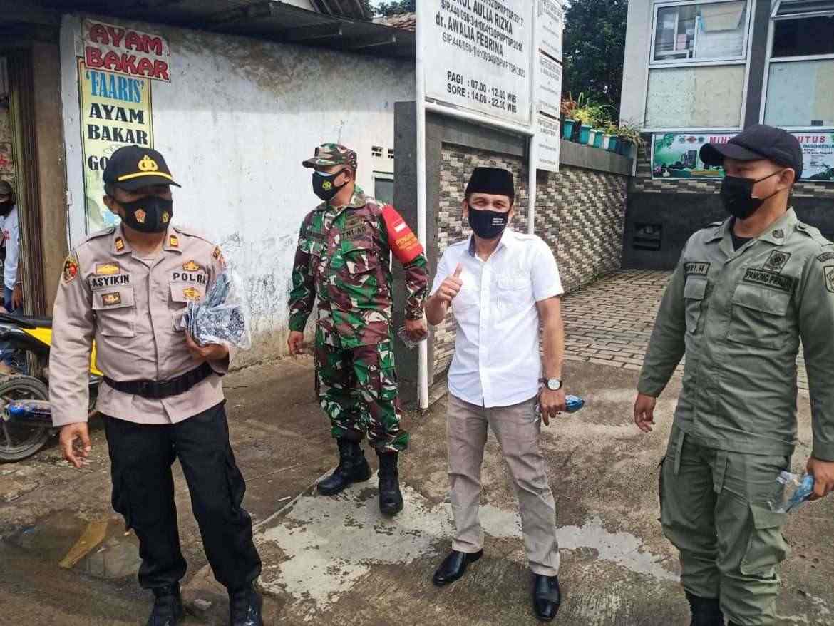 Perketat Prokes Koramil 2101 Sukaraja Sebar Ribuan Masker