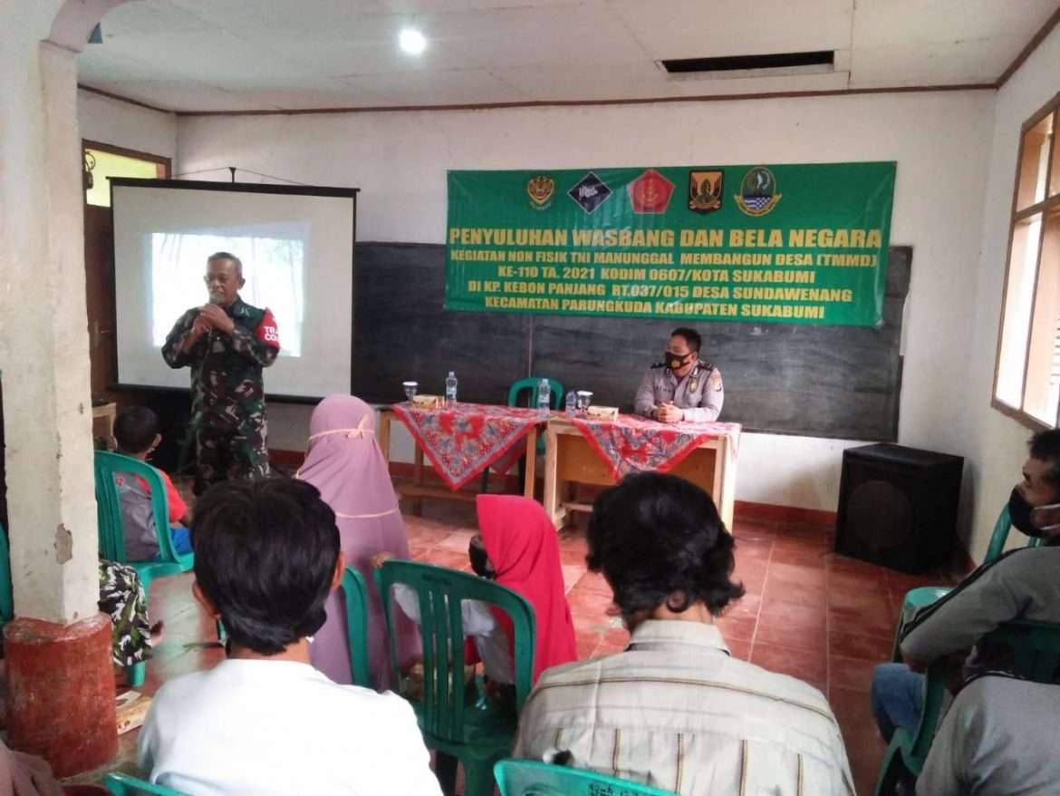 TMMD Ke 110 Kodim 0607 Kota Sukabumi Gelar Penyuluhan Wawasan Kebangsaan Kepada Warga Sundawenang